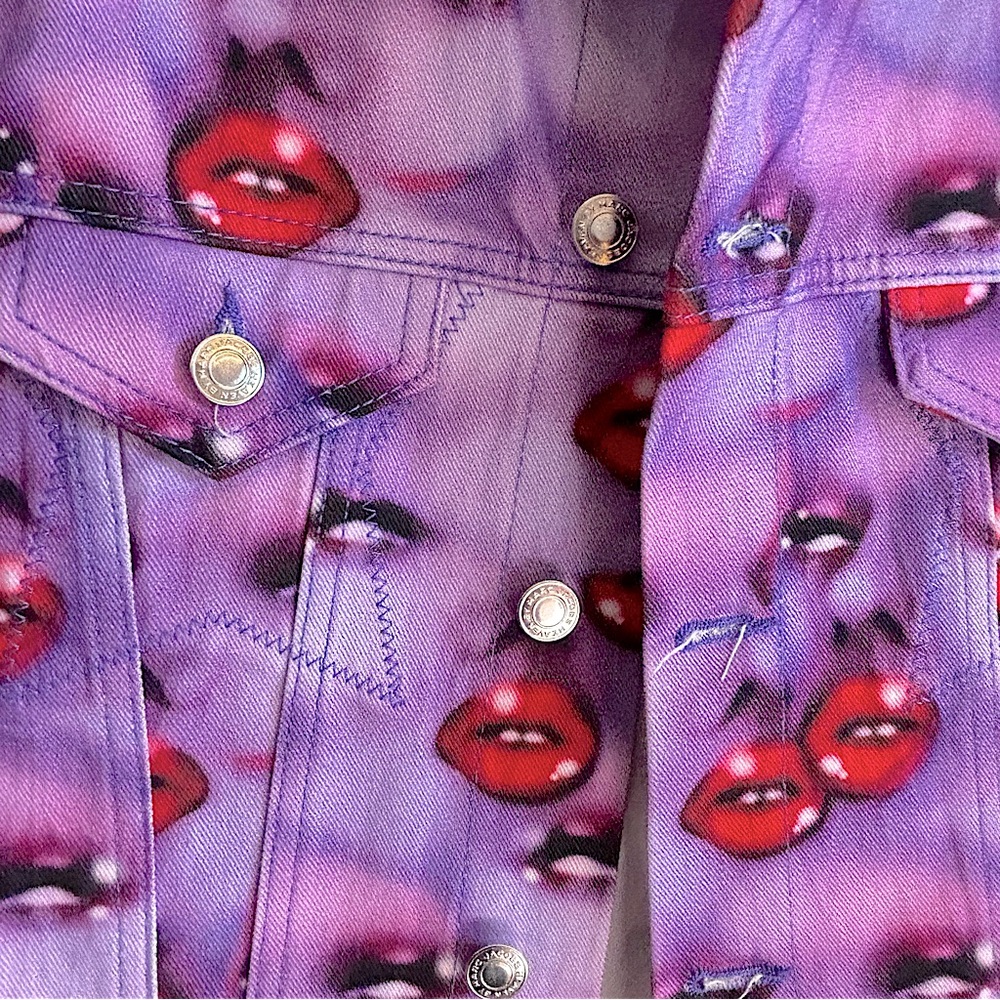 MARC JACOBS HEAVEN Denim Faces Trucker Jacket Size Medium - Picture 6 of 10